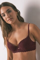 Women'secret Brasier GORGEOUS encaje push-up de burdeos púrpura