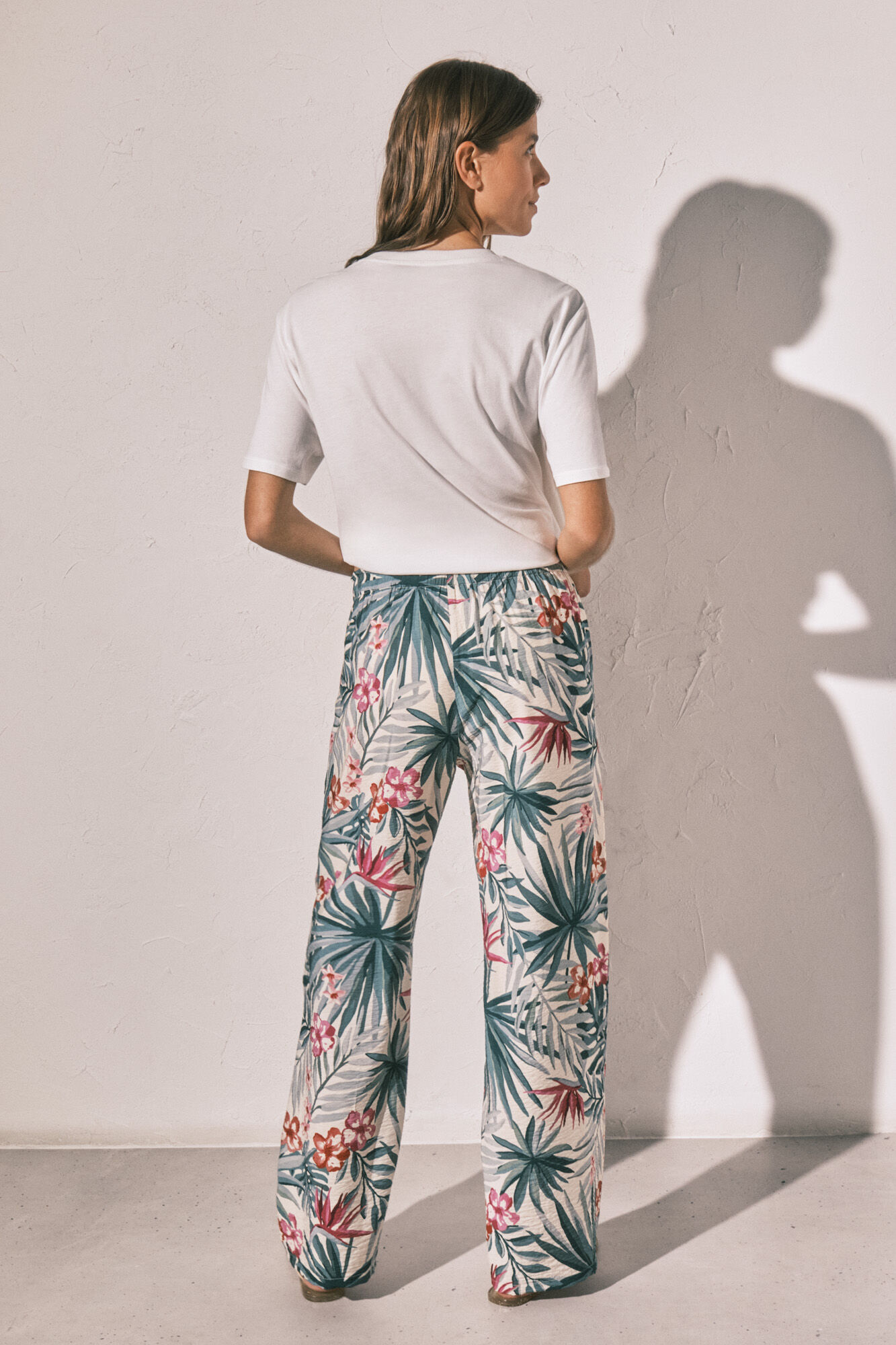 Women'secret Pantal&oacute;n largo estampado verde verde