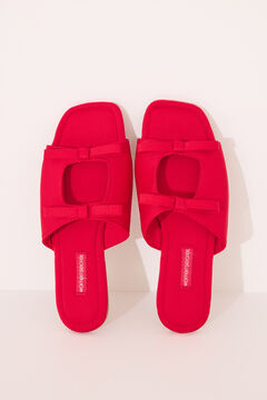 Womensecret Sandalias abiertas rojo lazos rojo