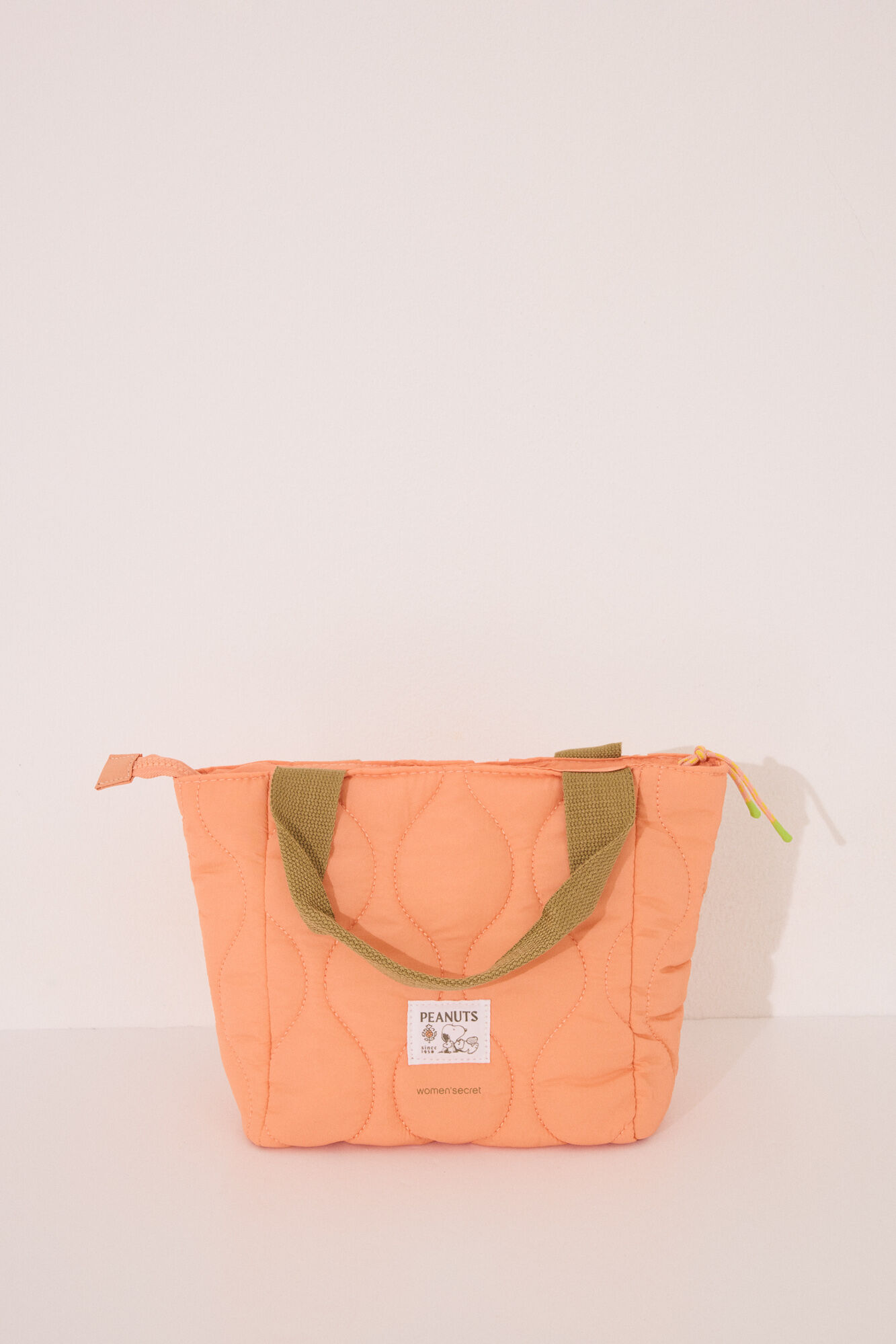 Women'secret Bolsa t&eacute;rmica de transporte de alimentos de nailon con relleno de Snoopy naranja
