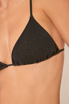 Womensecret Top bikini triangular cortina brillo negro negro