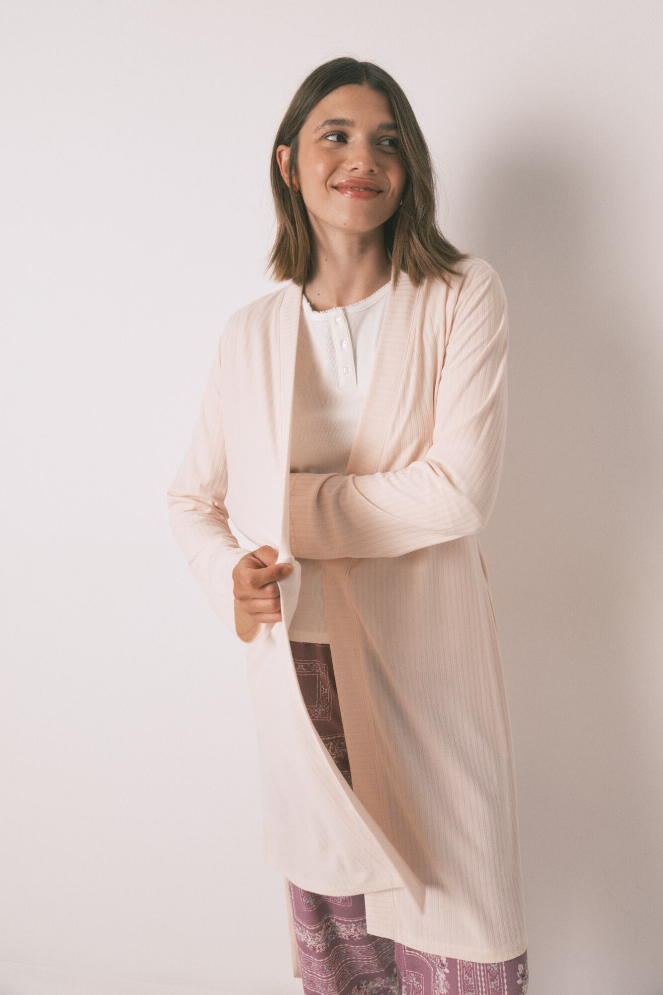 Women'secret Bata de canal&eacute; rosa