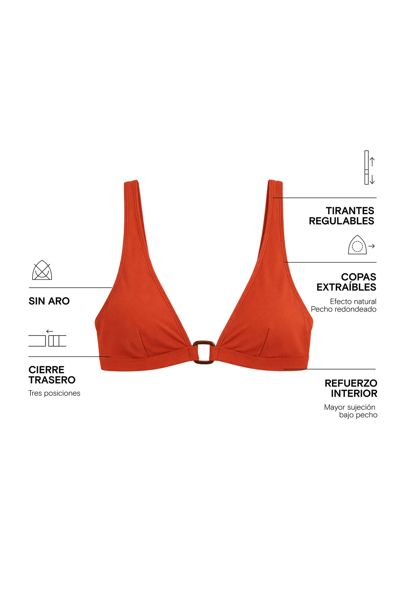 Women'secret Top bikini halter naranja naranja