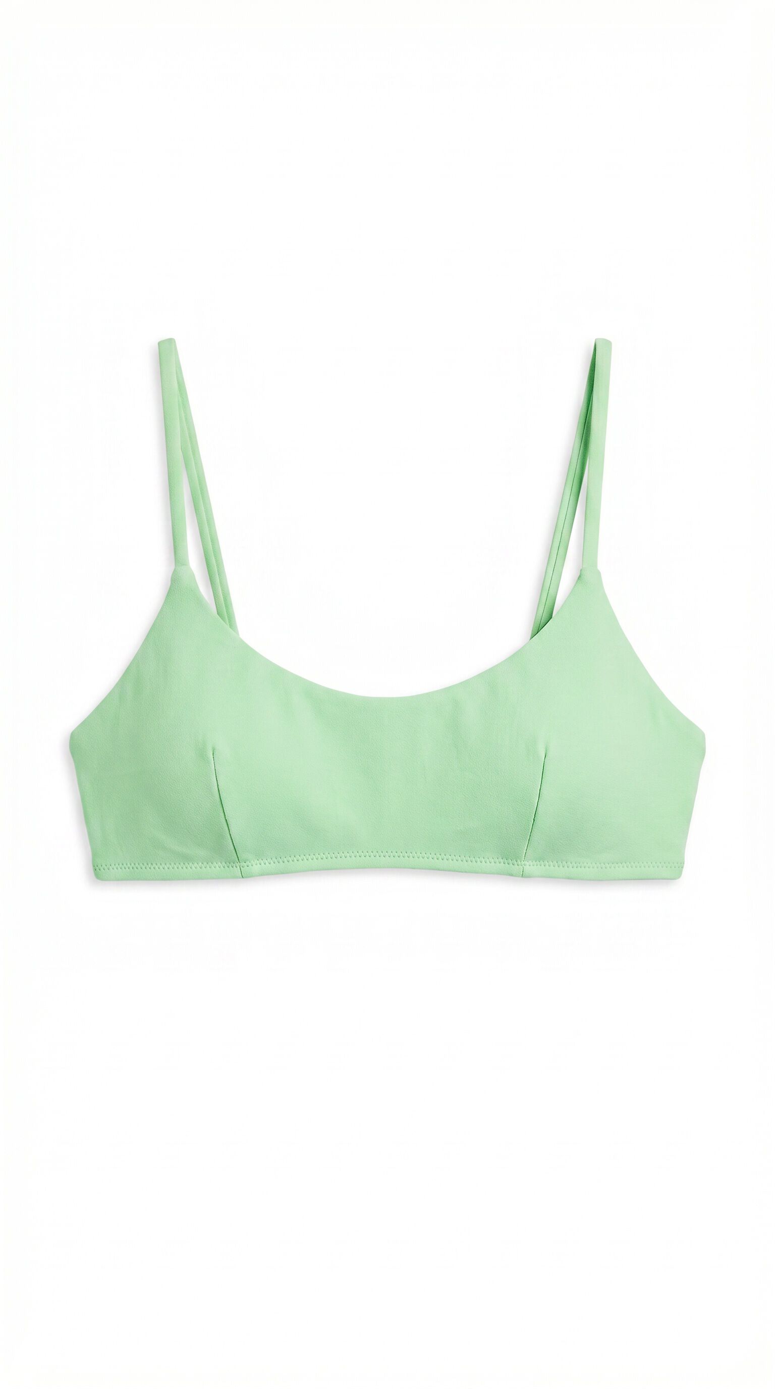 HI&BYE Top bikini escote recto liso verde verde