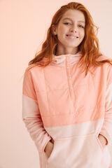 Womensecret Sudadera polar capucha rosa naranja