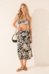 Women'secret Pareo midi con estampado floral negro