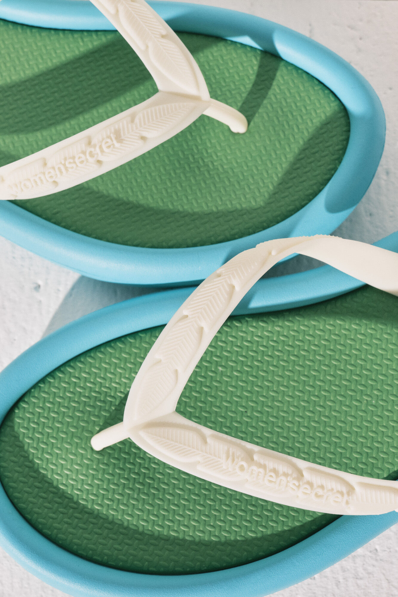 Women'secret Chanclas efecto bloques color azul