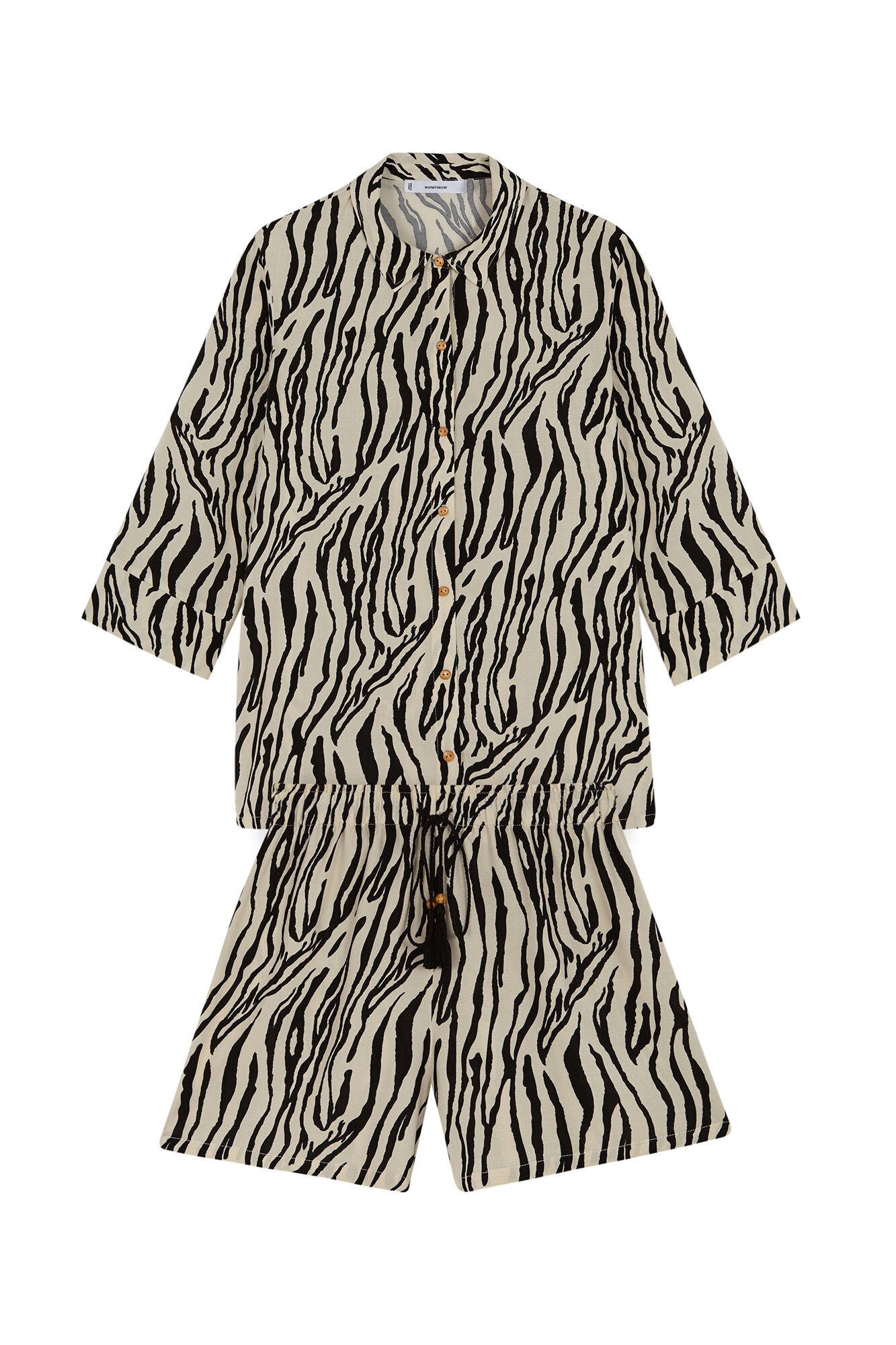 Women'secret Conjunto de camisa y pantal&oacute;n con estampado animal caf&eacute;