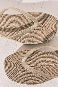 Women'secret Chanclas de efecto esparto con brillo