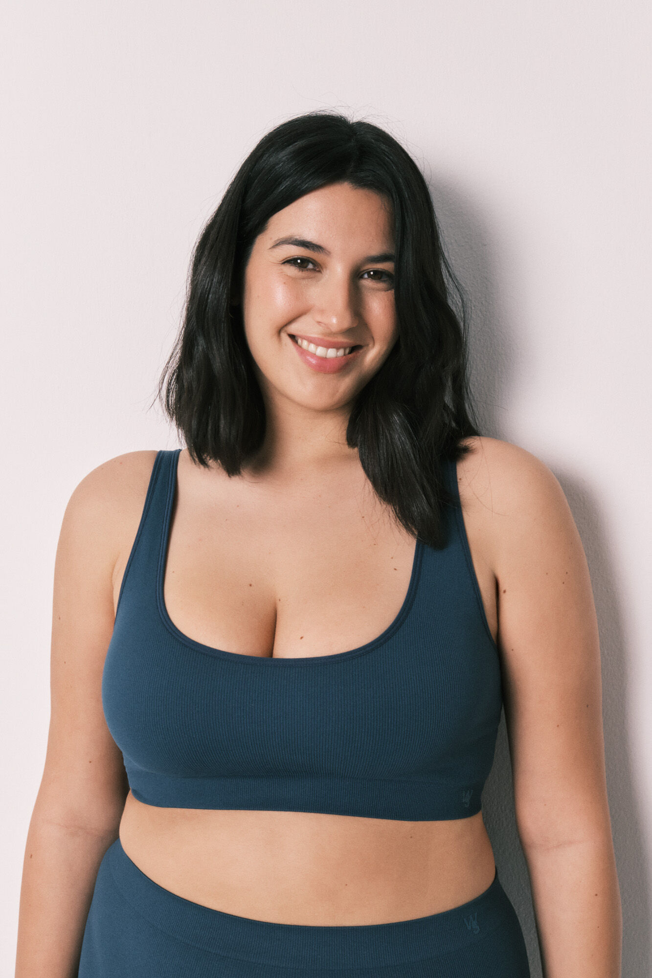Women'secret Top liso sin costuras azul azul