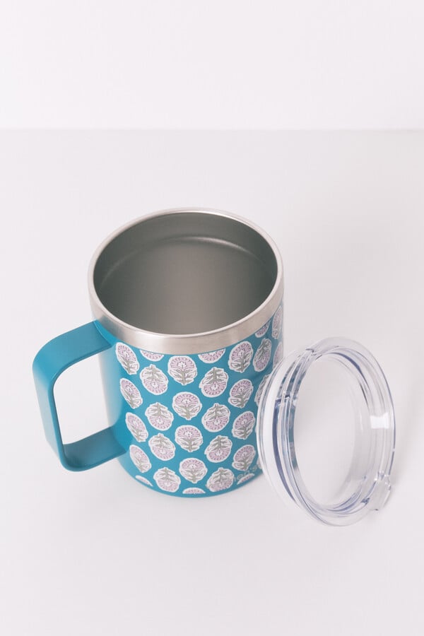Women'secret Taza térmica con estampado verde estampado