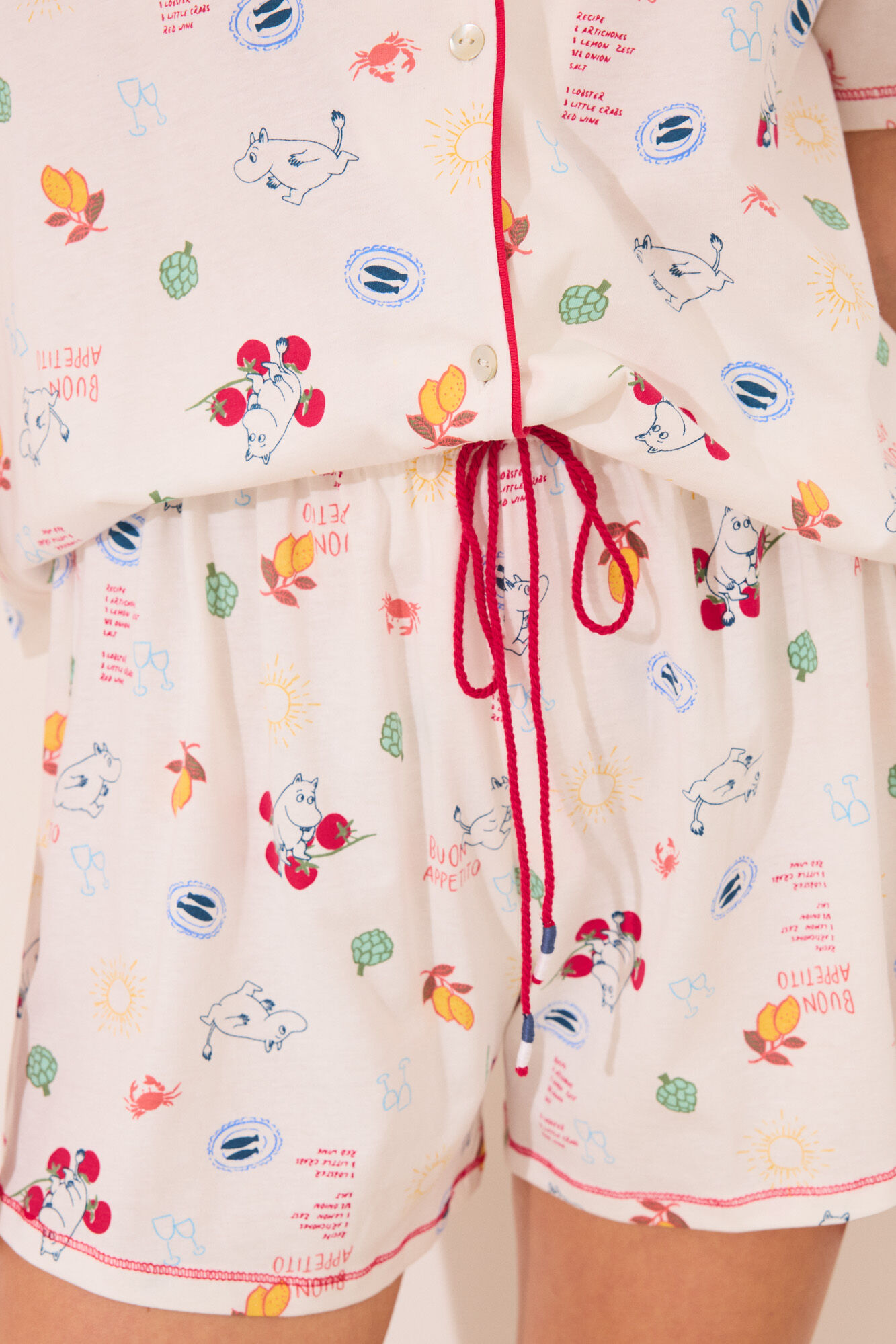 Women'secret Pijama camisera short de Moomin 100% algod&oacute;n marfil