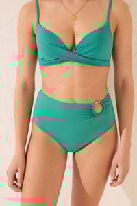 Womensecret Panty de bikini alta verde con anillo verde