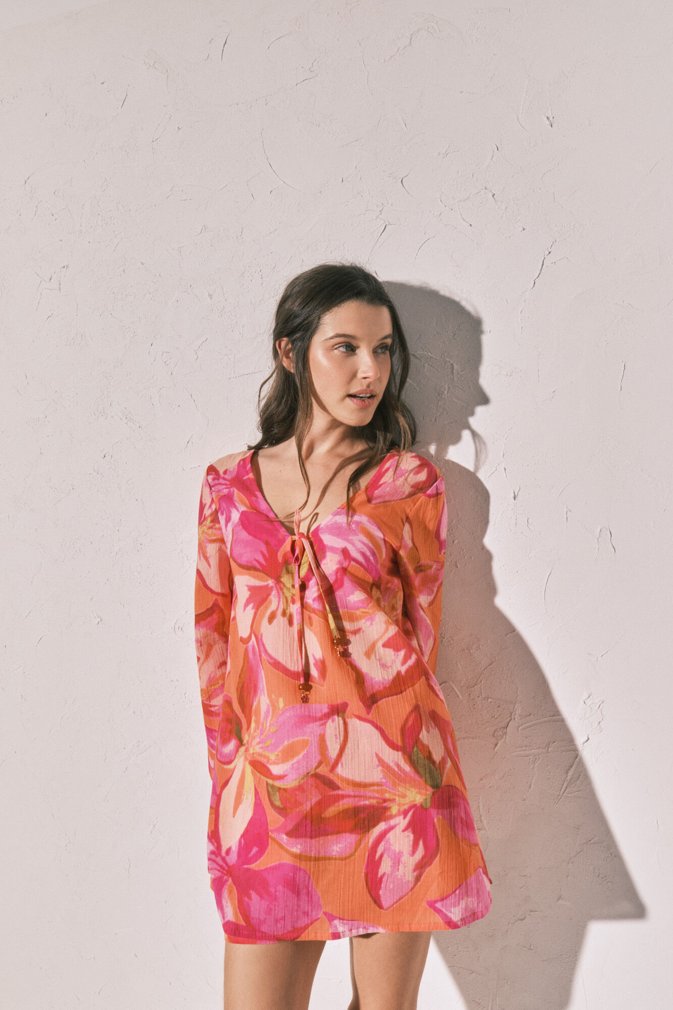 Women'secret Vestido t&uacute;nica corta estampado maxi floral estampado