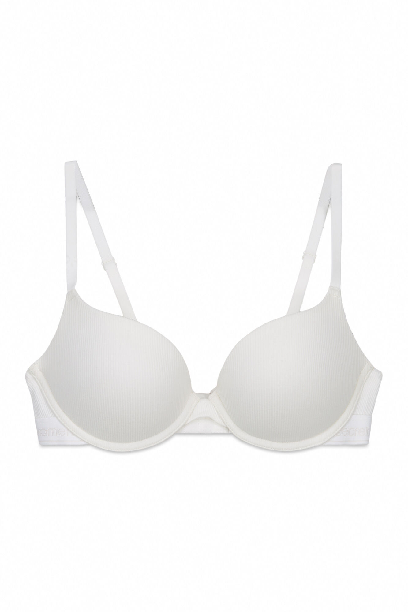 Women'secret Brasier push up de algod&oacute;n acanalado blanco GORGEOUS blanco