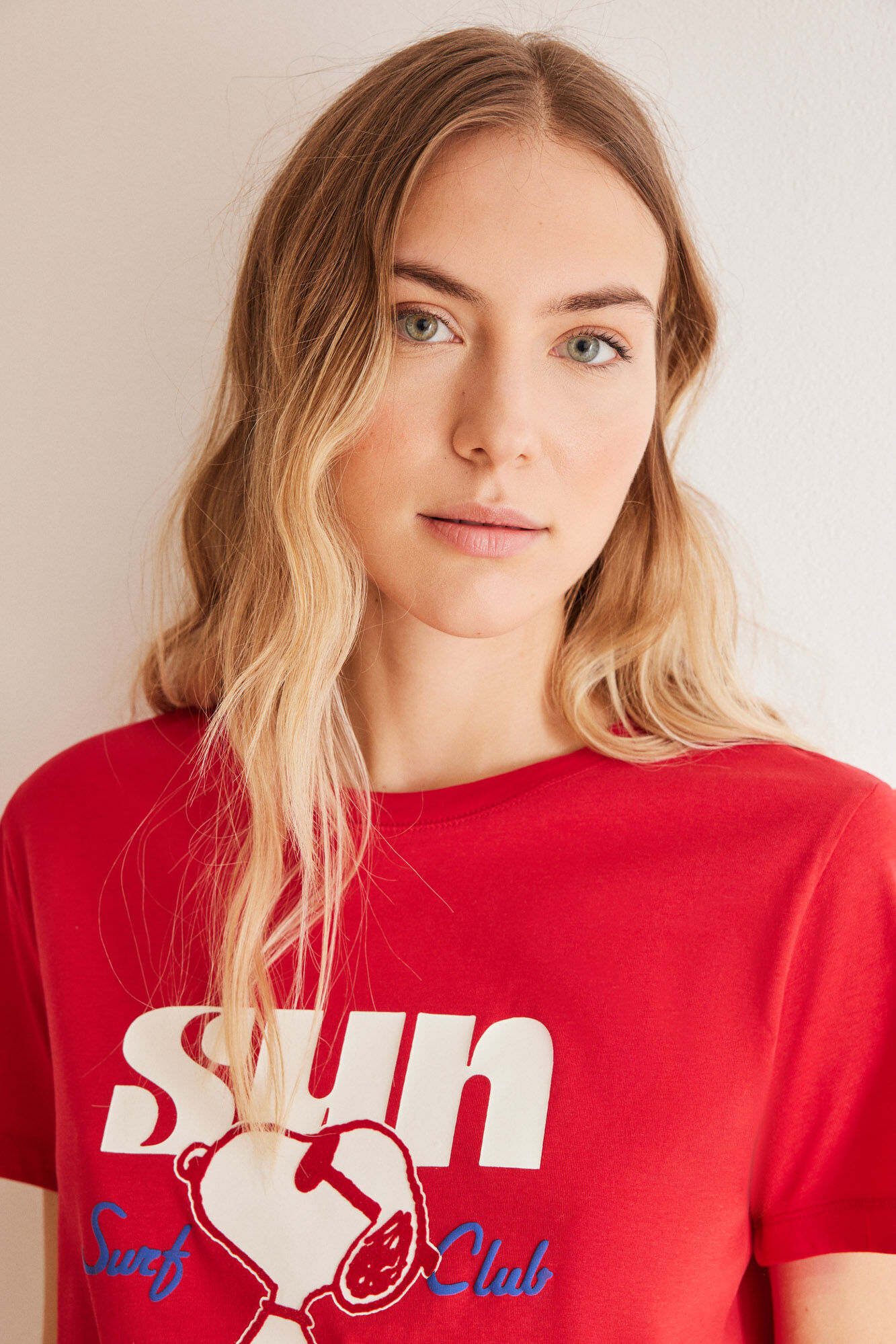 Women'secret Playera 100% algod&oacute;n rojo Snoopy  rojo