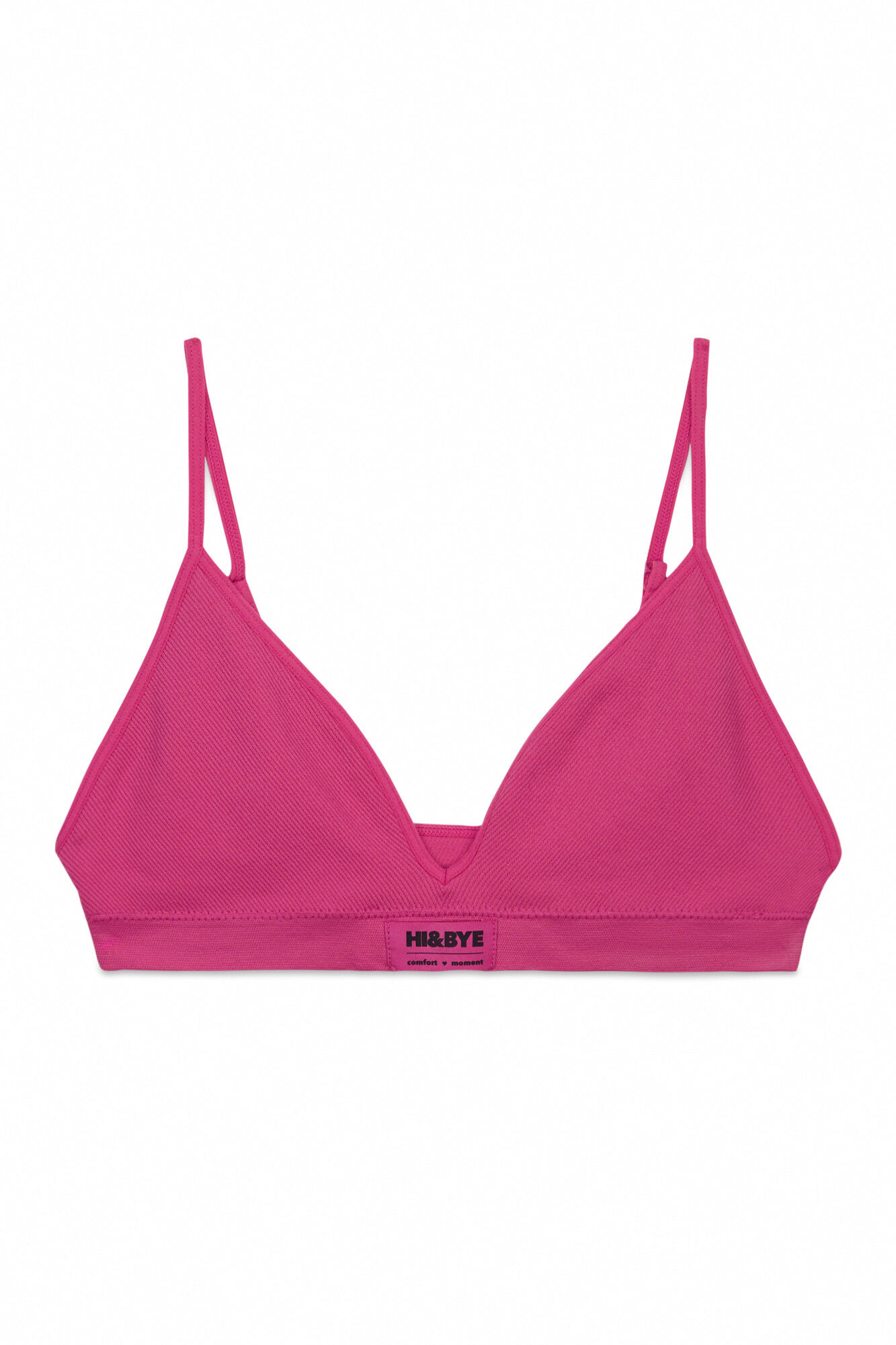 HI&BYE Brasier triangular sin costuras rosa fucsia fucsia