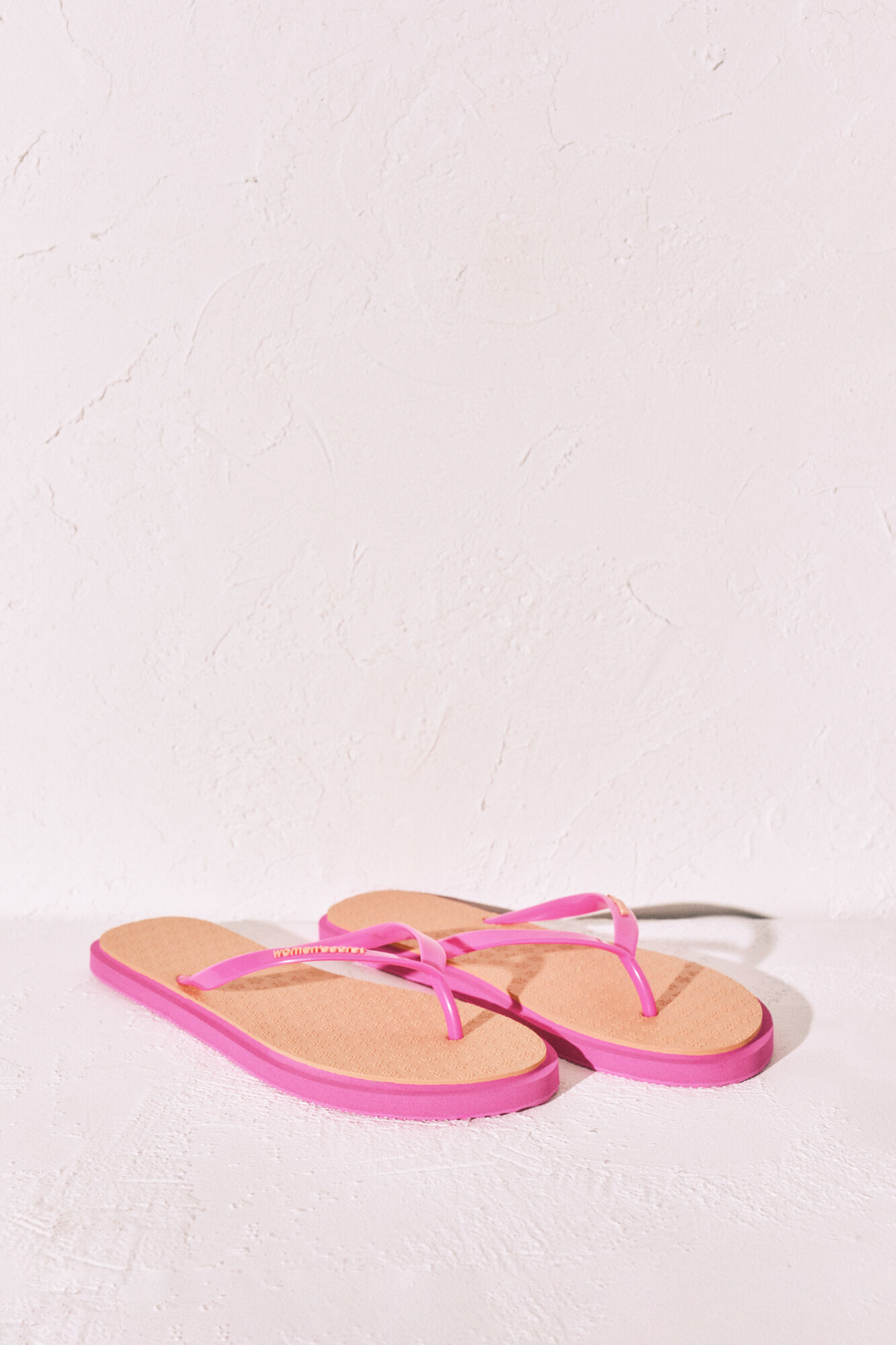 Women'secret Chanclas de dedo con textura floral naranja naranja