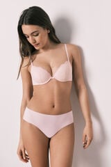 Women'secret Panty brasile&ntilde;o ancho de microfibra y encaje rosa rosa