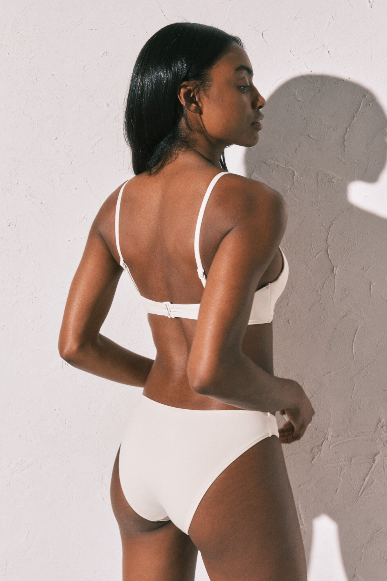 Women'secret Panty de bikini cl&aacute;sica twist lateral blanca marfil