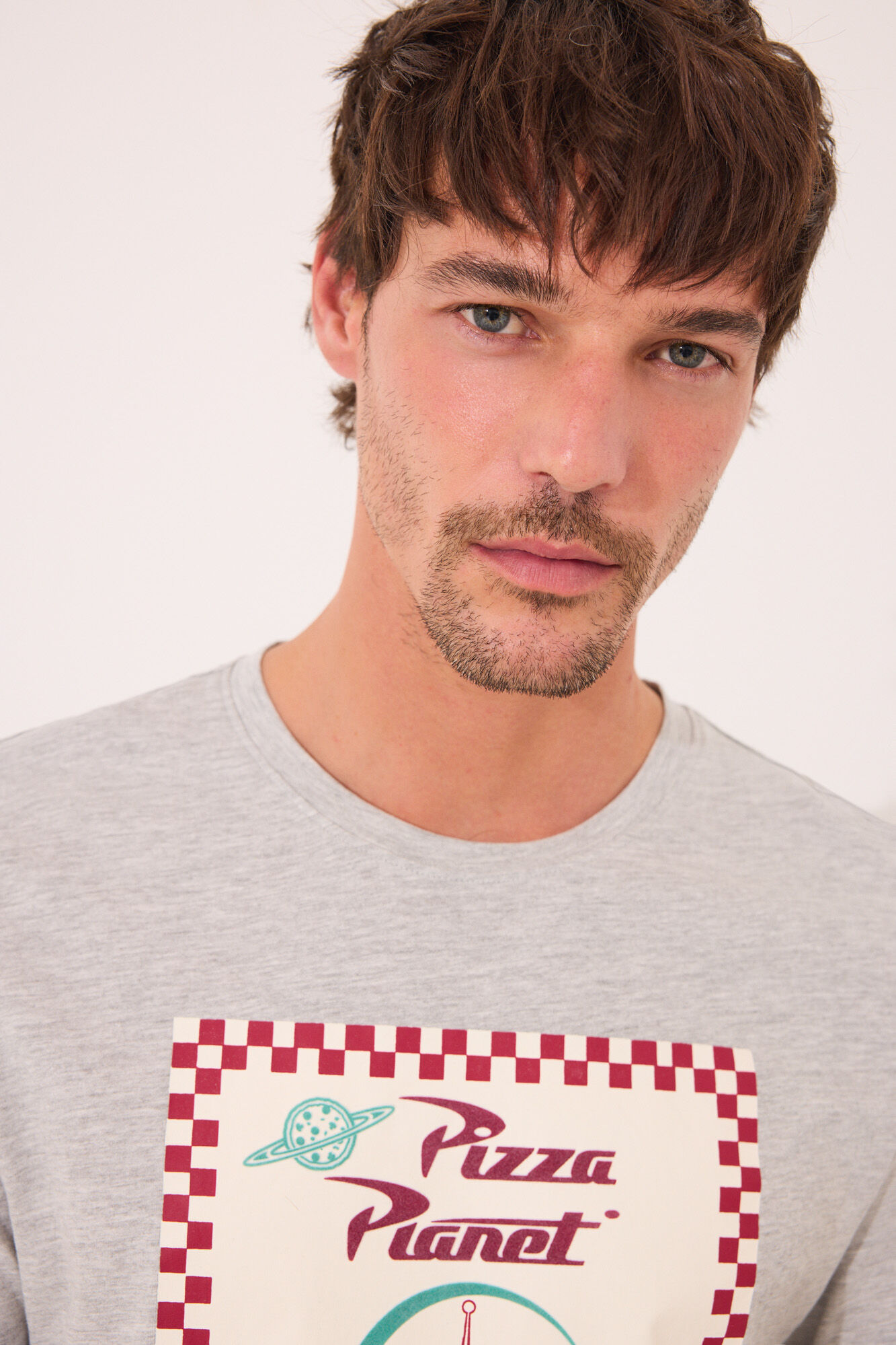 Women'secret Pijama corta hombre 100% algod&oacute;n Pizza Planet rojo