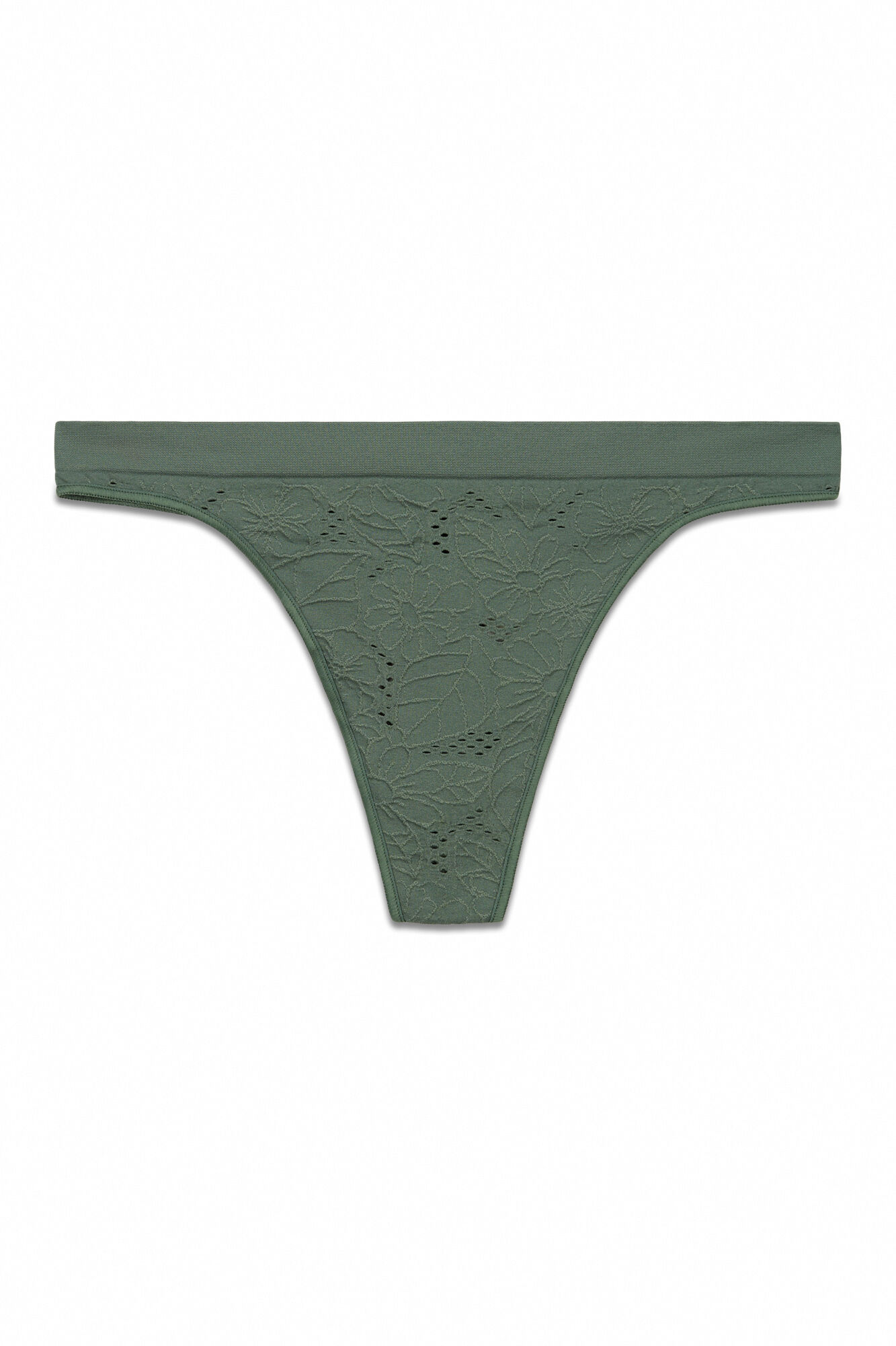 HI&BYE Tanga sin costuras floral kaki kaki