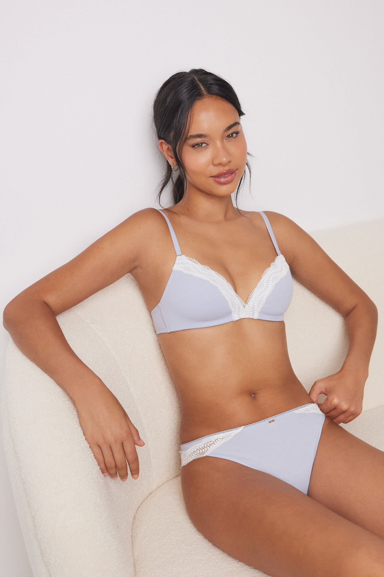 Women'secret CHARMING Brasier triangular encaje azul azul