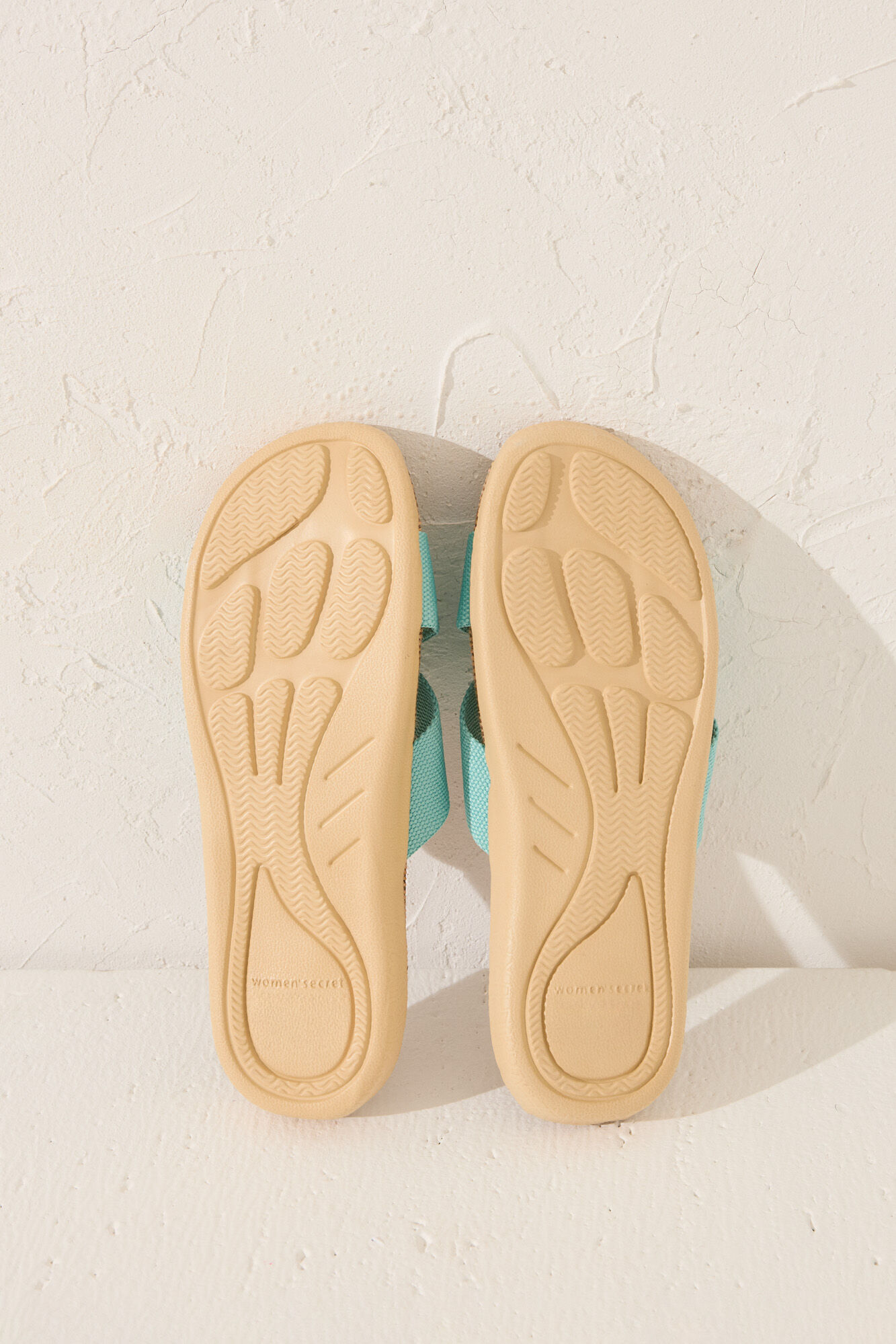 Women'secret Pantuflas para casa de rafia turquesa verde