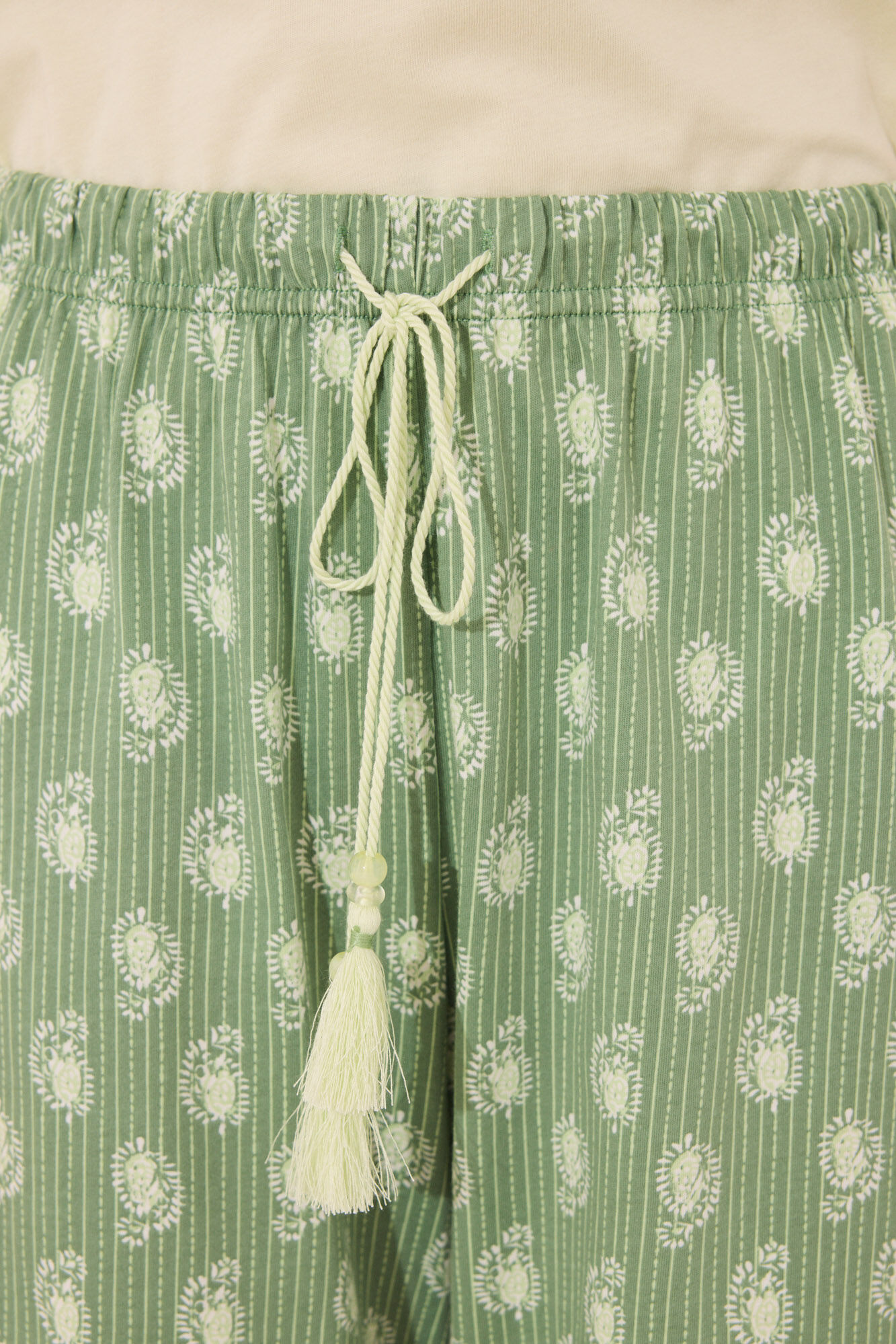 Women'secret Pijama de manga corta de algod&oacute;n con estampado verde verde