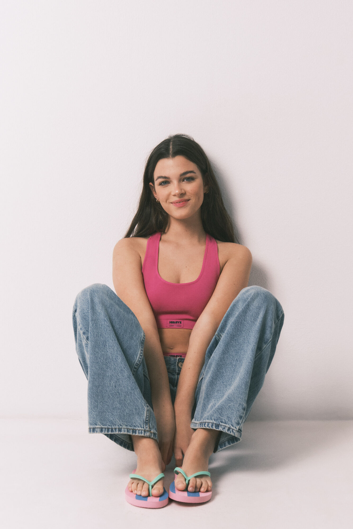 HI&BYE Brasier deportivo sin costura rosa fucsia