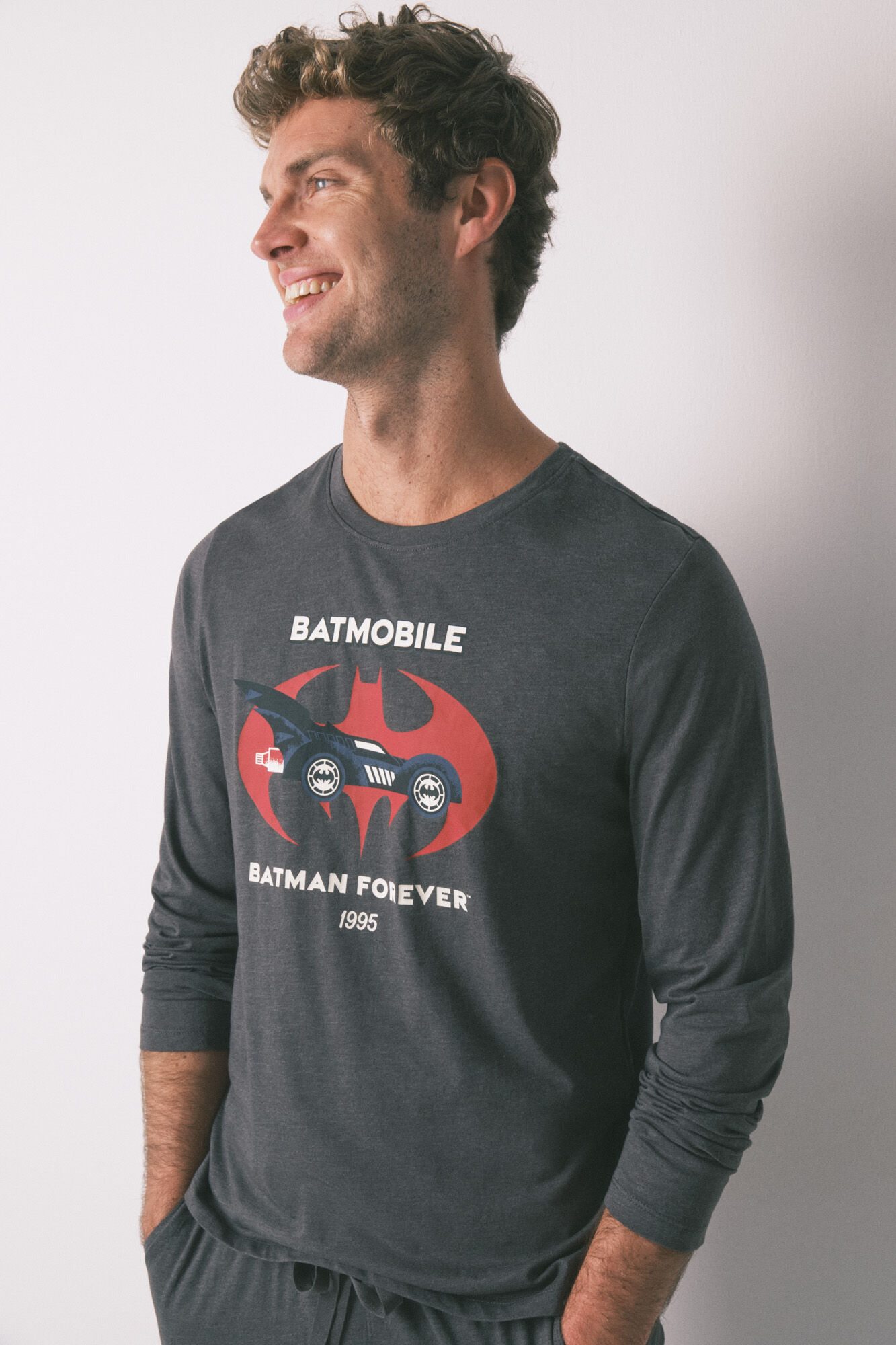 Women'secret Pijama larga algod&oacute;n Batman gris