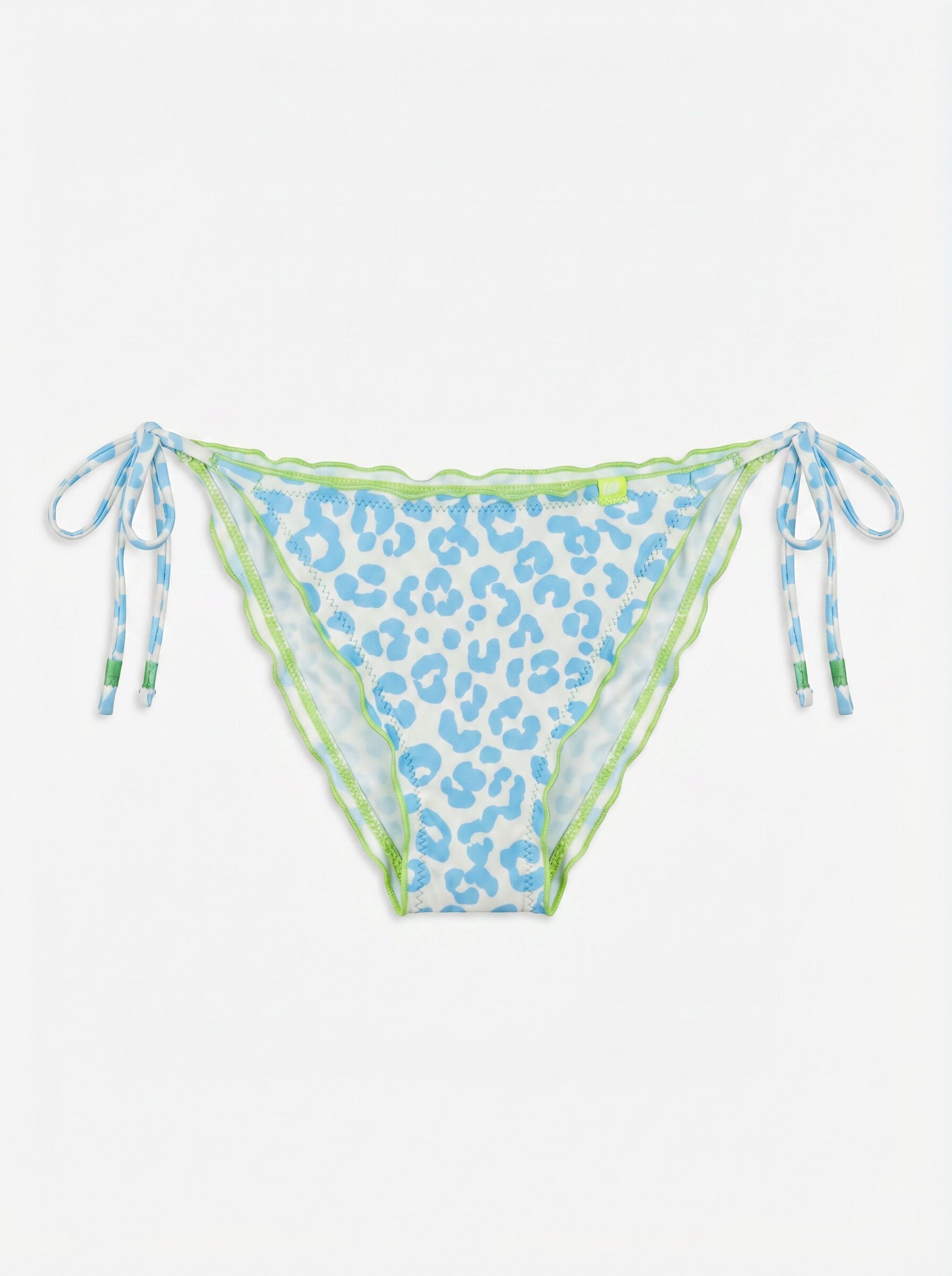 HI&BYE Panty de bikini brasile&ntilde;o de tiras con estampado animal verde estampado