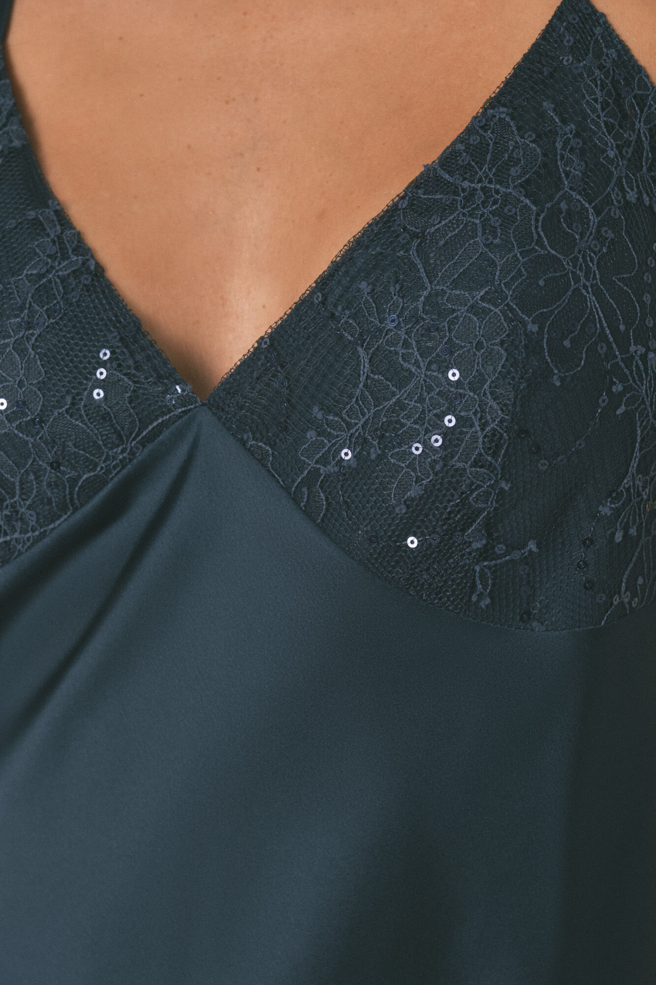 Women'secret Camis&oacute;n midi de sat&eacute;n azul azul