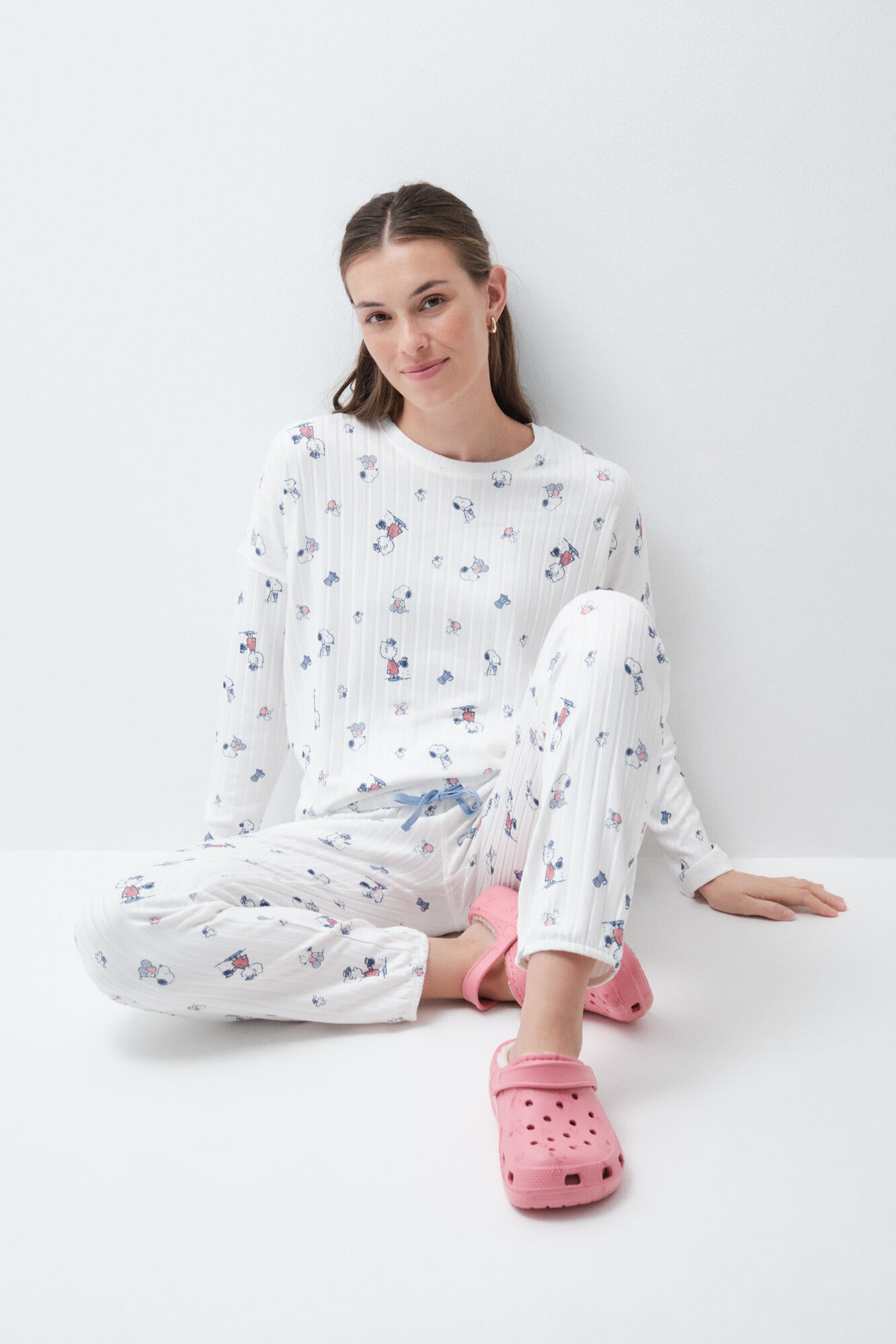 Tommy Hilfiger Pijama larga blanca Snoopy