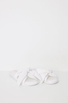 Womensecret Pantuflas casa satín lazo marfil