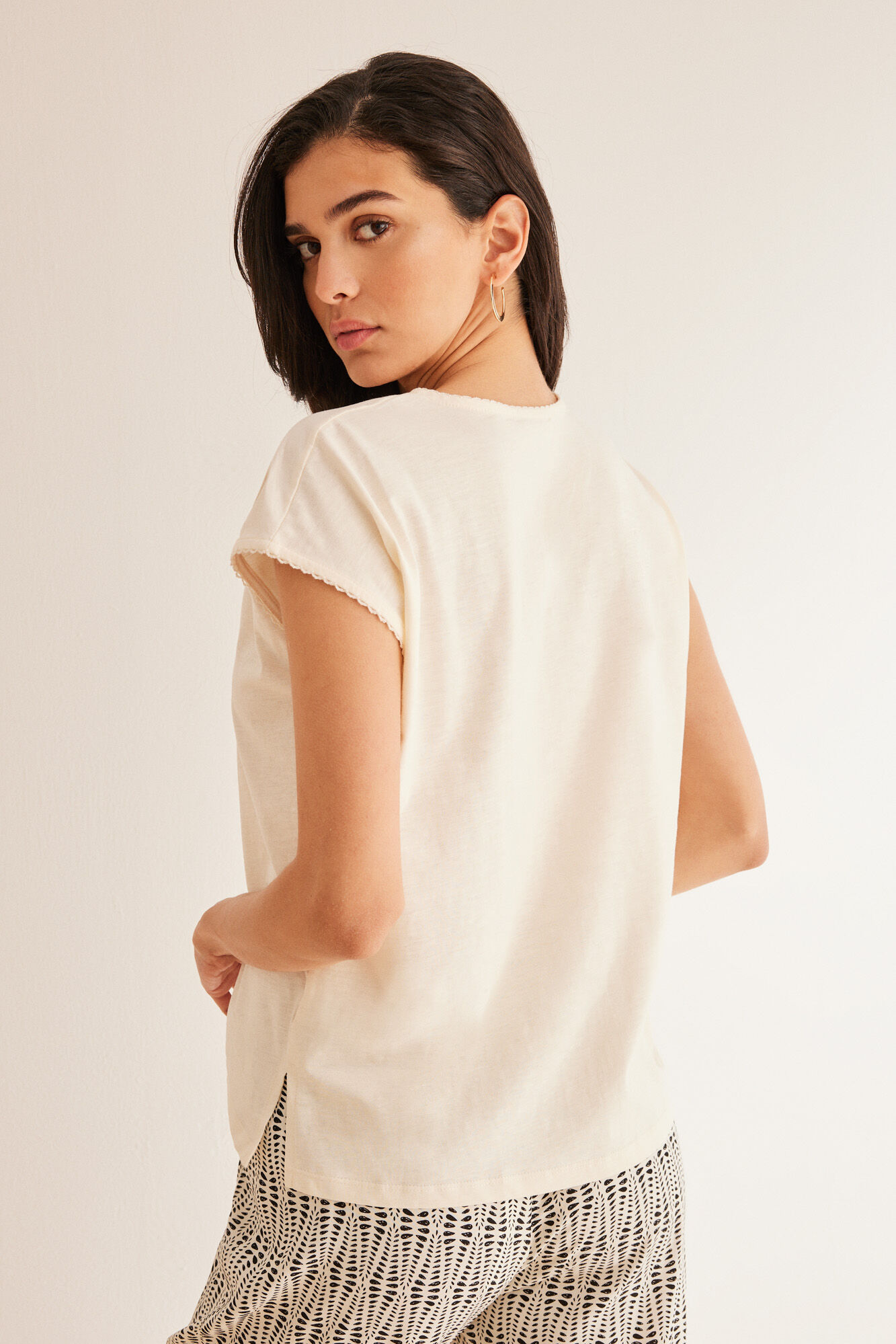 Women'secret Playera algod&oacute;n marfil marfil