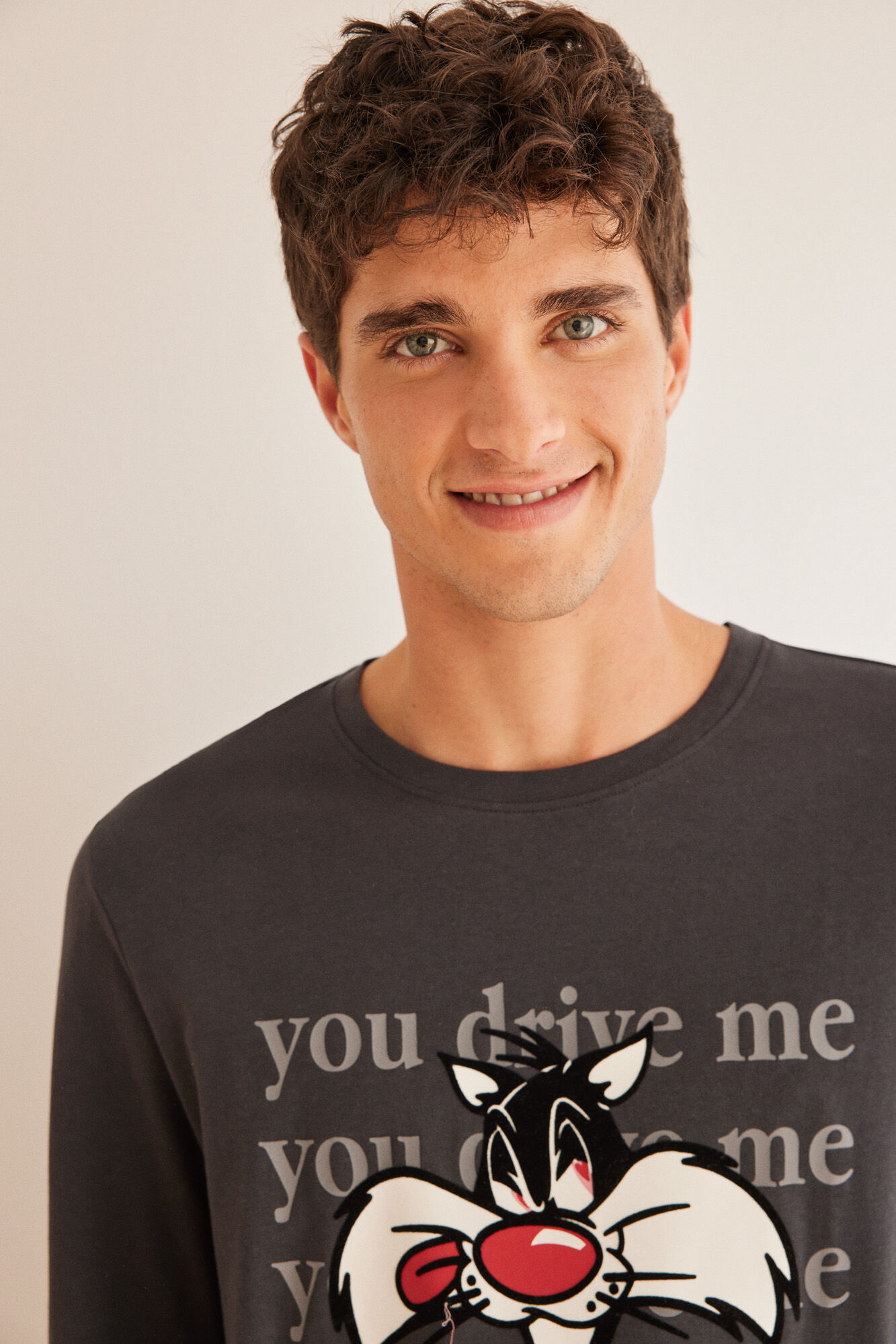 Women'secret Pijama hombre 100% algod&oacute;n Silvestre gris