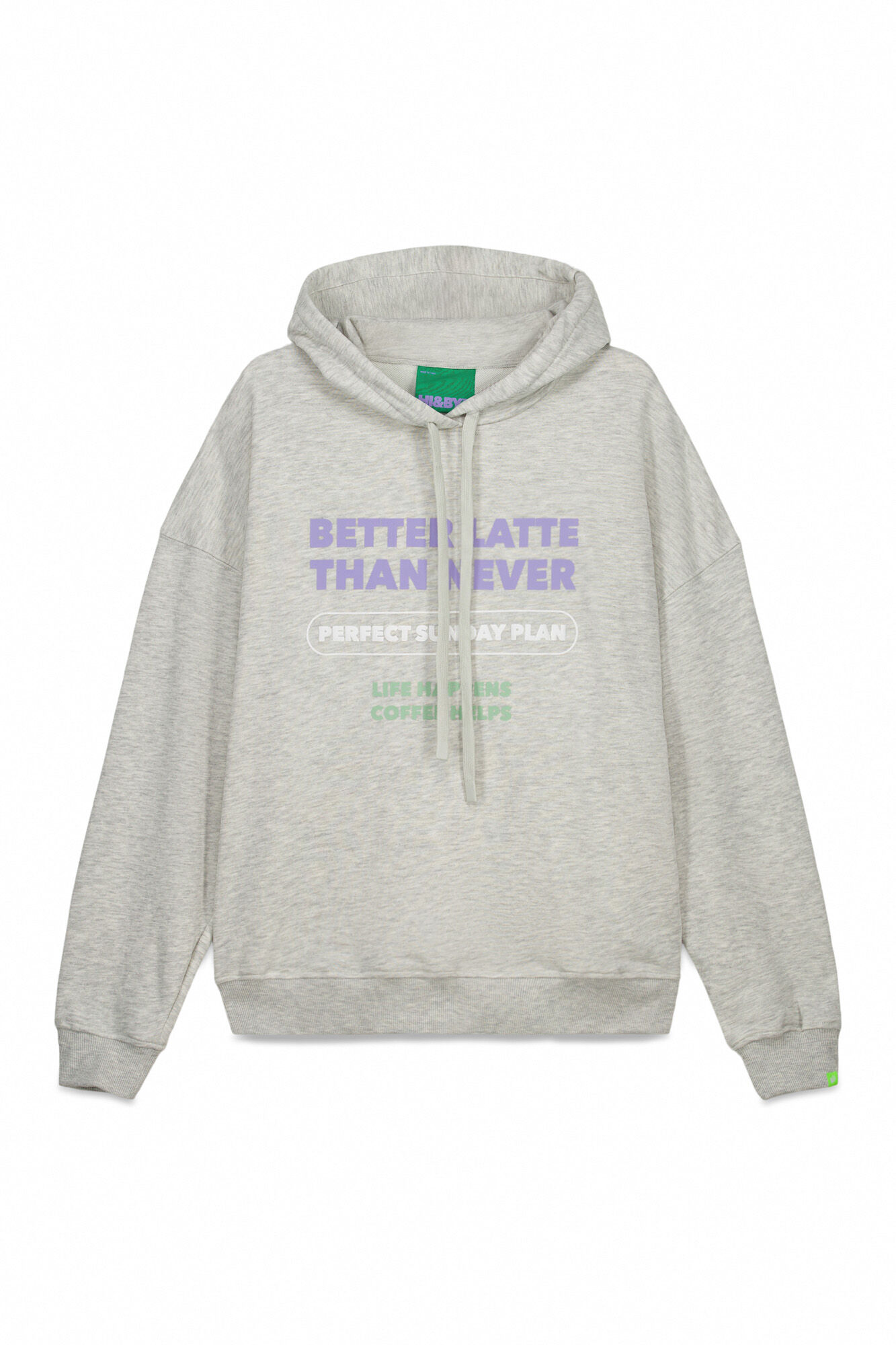 HI&BYE Sudadera con capucha de algod&oacute;n felpa gris gris