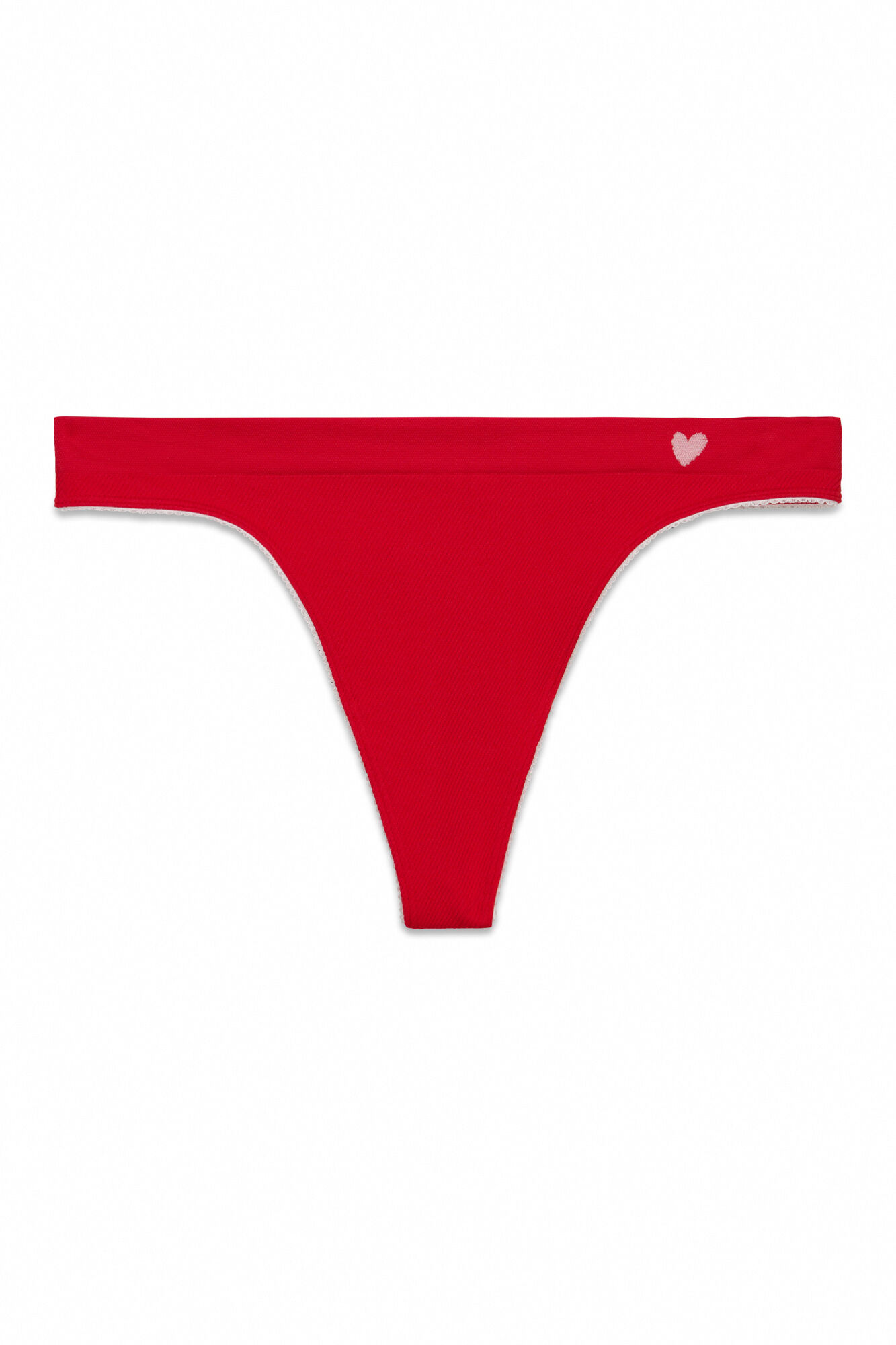 HI&BYE Tanga Seamless acanalado rojo rojo