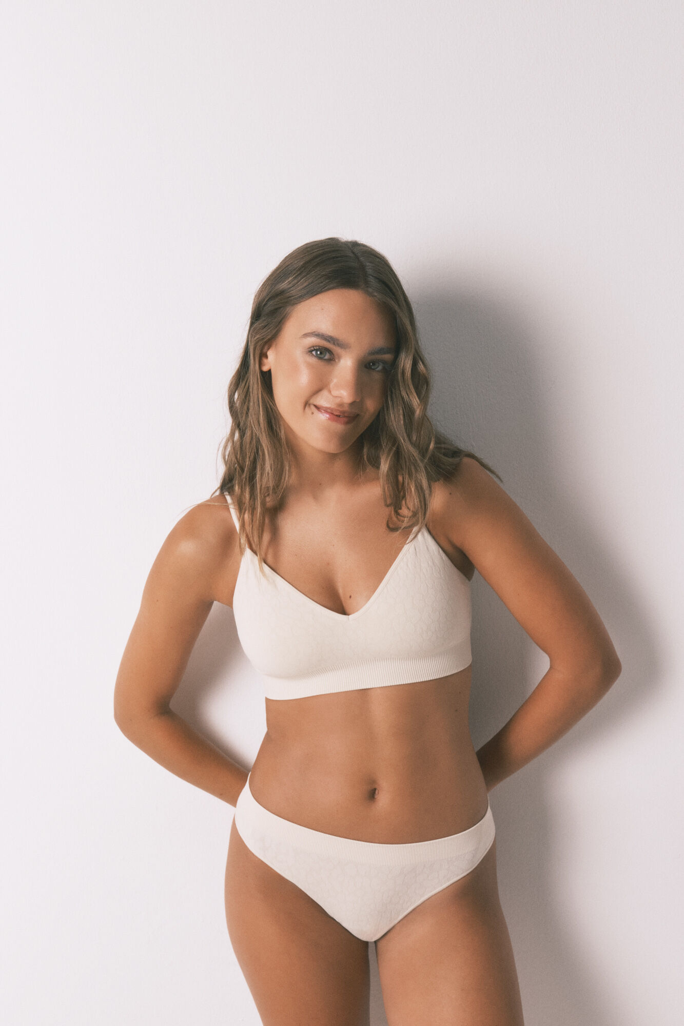 Women'secret Top sin costuras NATURAL estampado animal beige caf&eacute;