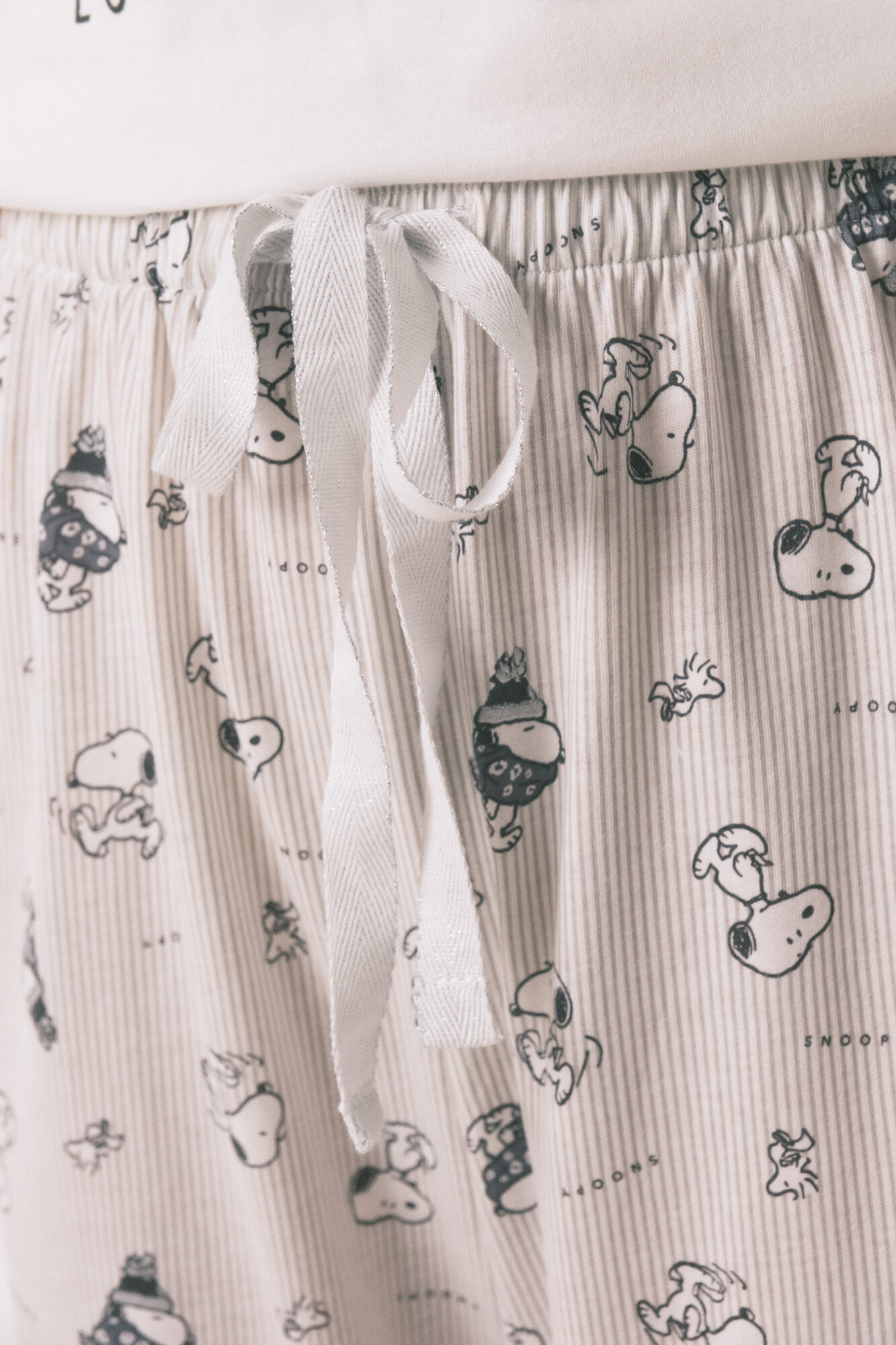 Women'secret Pijama larga de Snoopy 100% algod&oacute;n blanco