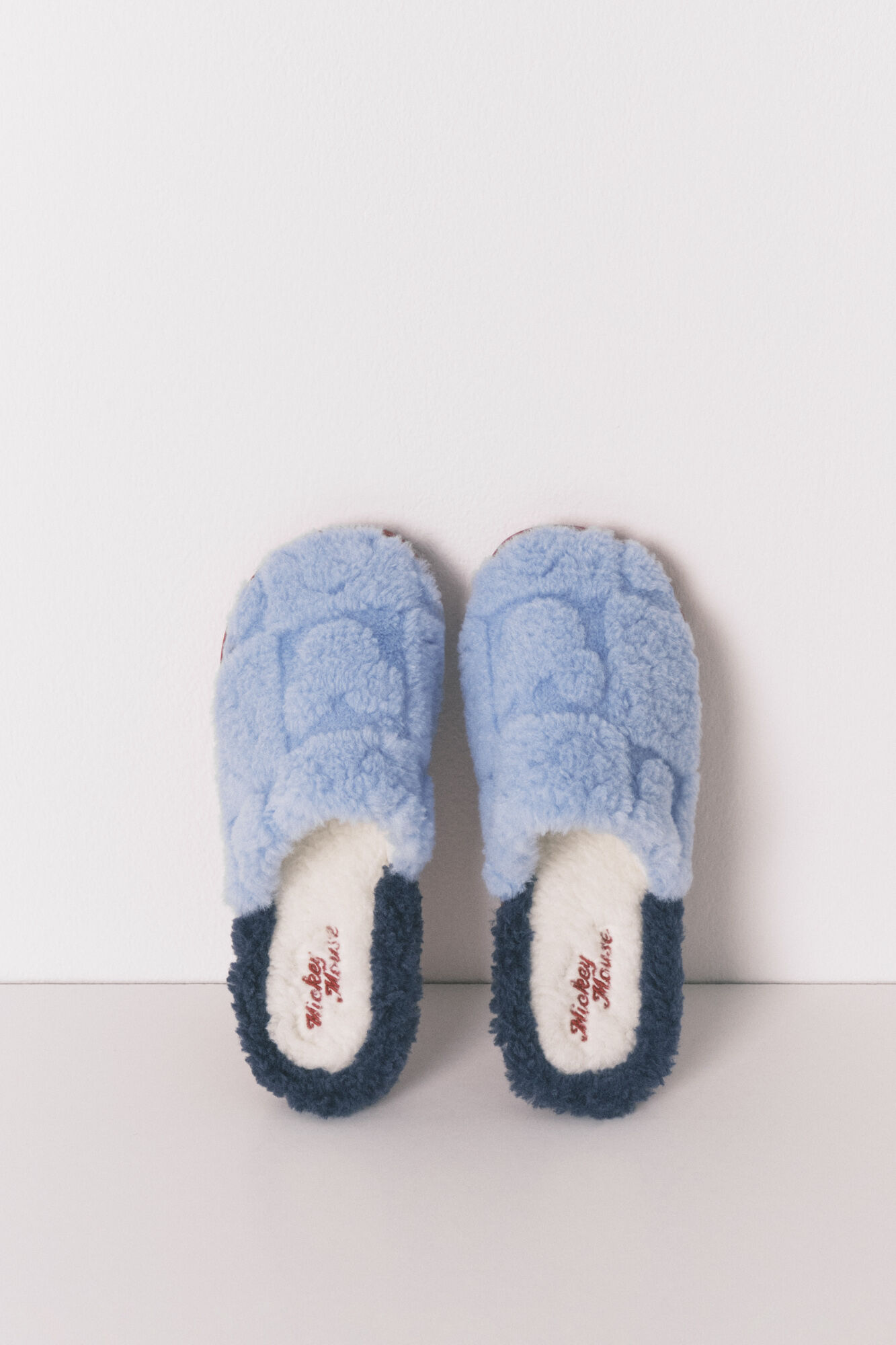 Women'secret Pantuflas para casa de ducha con estampado de Mickey azul