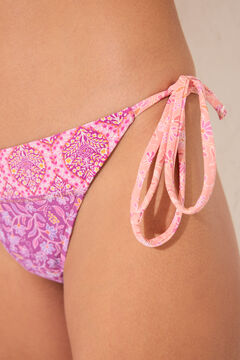 Womensecret Panty de bikini clásica con estampado floral rosa rosa