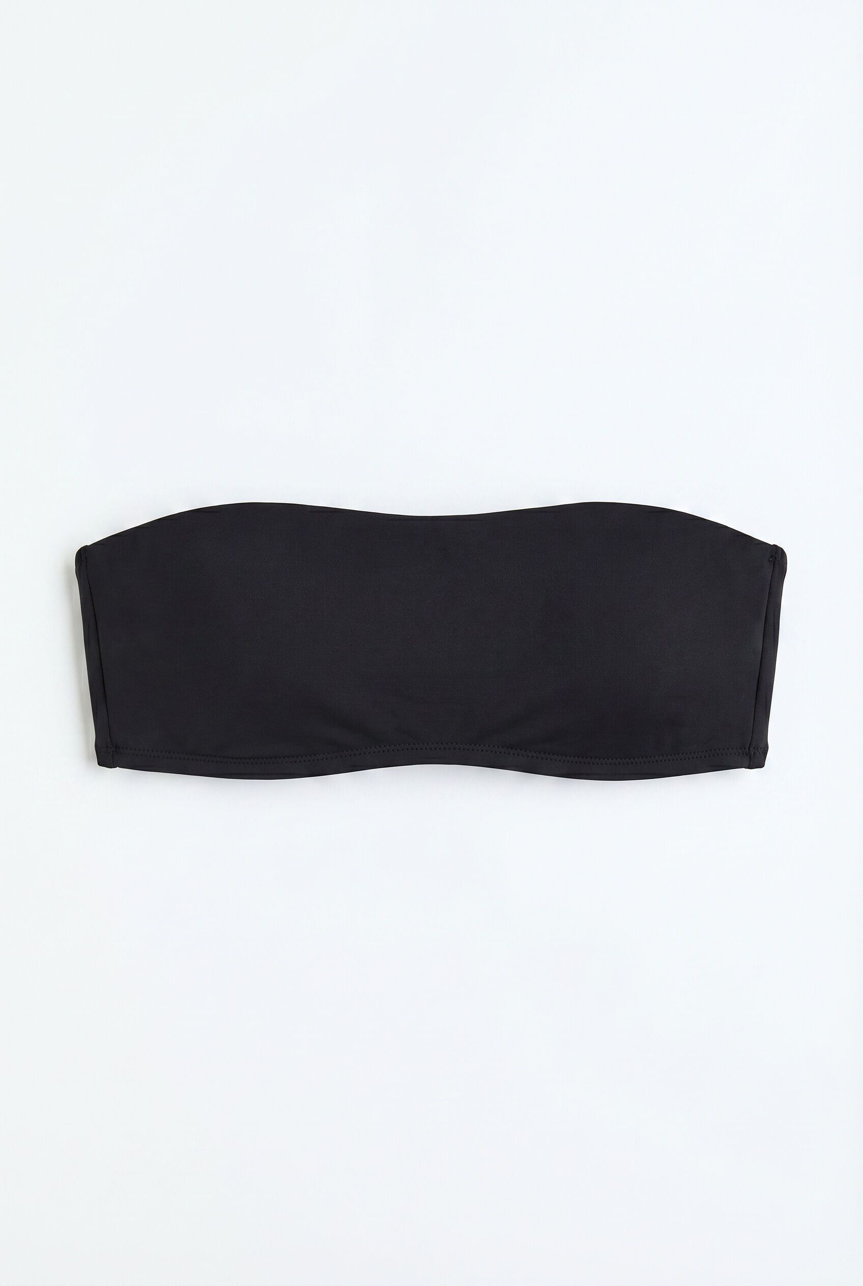 HI&BYE Top bikini bandeau liso negro negro