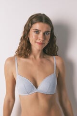 Women'secret CHARMING brasier con relleno  y encaje azul azul