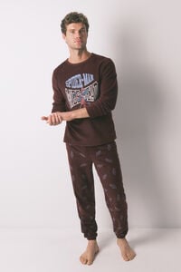 Women'secret Pijama larga de forro polar forro polar rojo de Spiderman para hombre