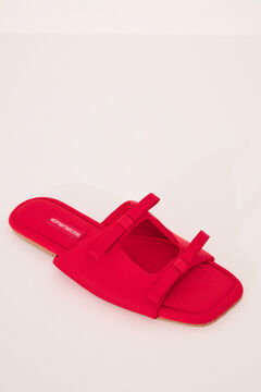 Womensecret Sandalias abiertas rojo lazos rojo