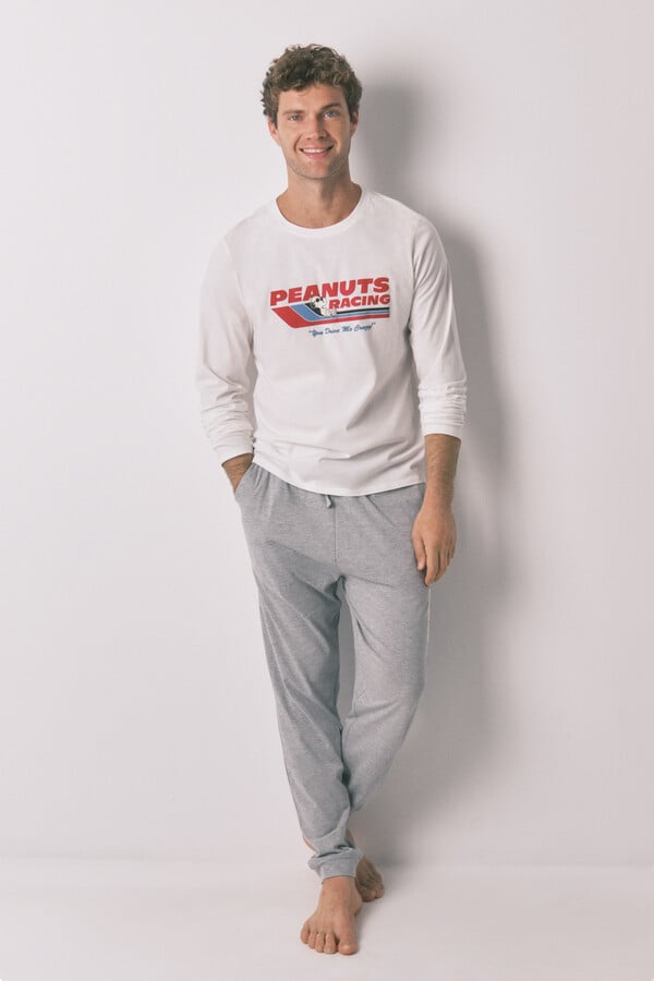 Women'secret Pijama larga de Snoopy 100% algodón  marfil