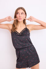 Womensecret Jumper satén negro estampado negro