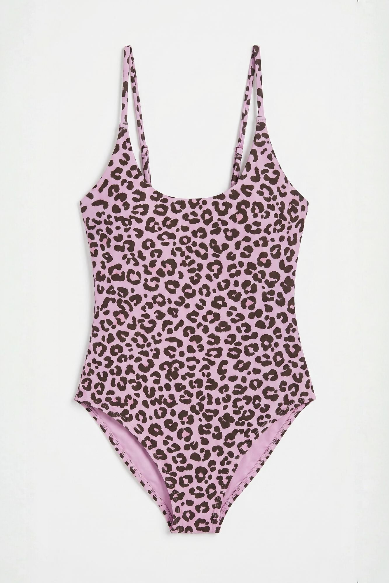 HI&BYE Traje de ba&ntilde;o escote en V estampado animal rosa rosa